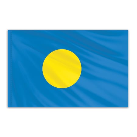 Palau Indoor Nylon Flag 5'x8' With Gold Fringe